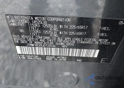 2018 Toyota Rav4 Xle from USA, damaged, VIN JTMWFREVXJD124546